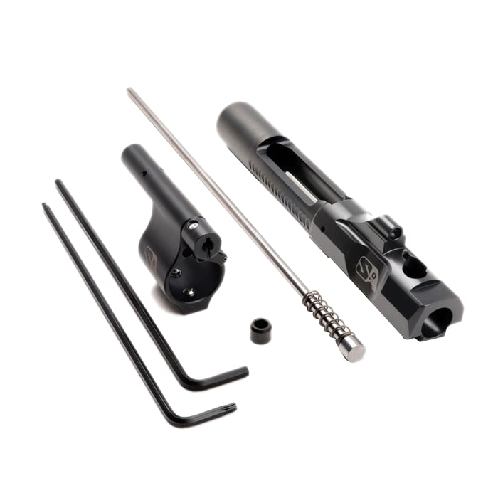 Superlative Arms Carbine-Length Piston System w/Solid Set Screw Gas Block 0.75" x 1", Black