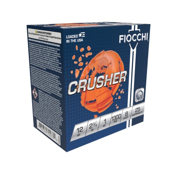 Fiocchi Exacta Crusher Shotshells 12ga 2-3/4 1oz 1300 fps #8 25/ct - No Credit Card Fees - Low, flat rate shipping