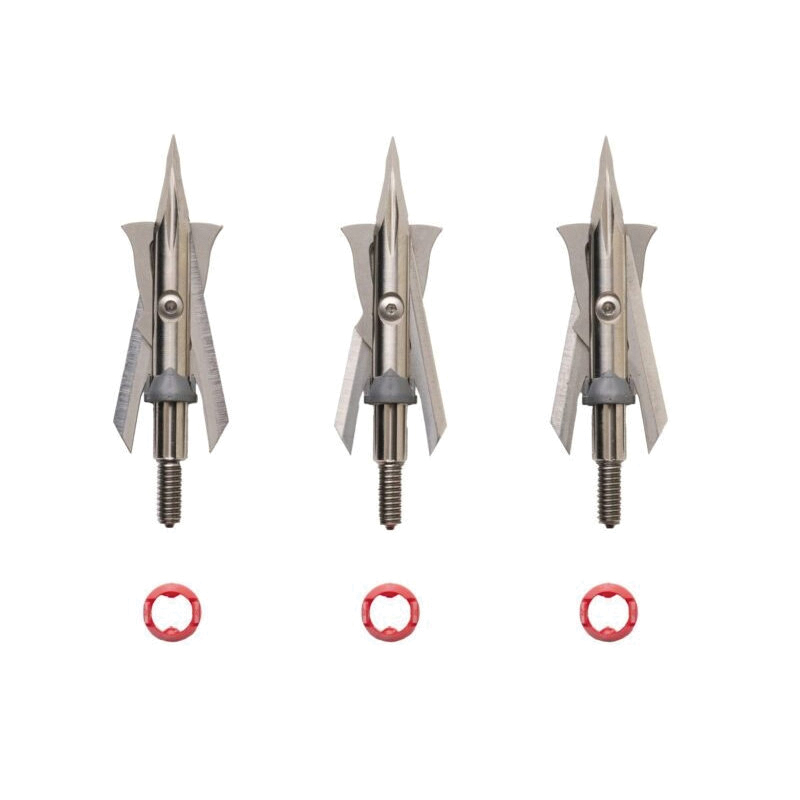 Rage Black Trypan 1.75"/100 gr Shock Collar Broadhead, Silver Pack of 3