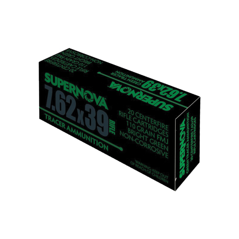 Supernova PMSN762G Green Tracer 7.62mm 110 gr Full Metal Jacket 20 Per Box/ 50 Cs - No Credit Card Fees - Low, flat rate shipping
