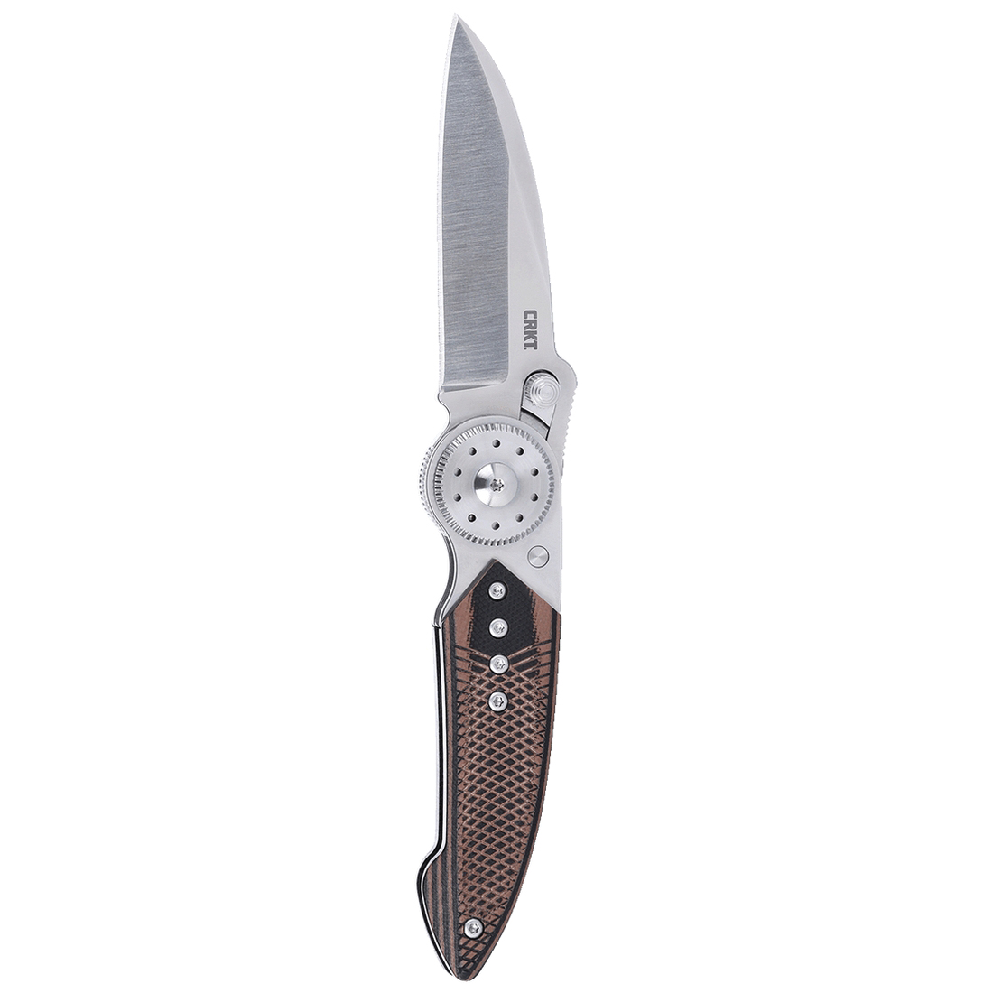 CRKT Walker Blade Lock Folding Knife Sheepsfoot, Black/Brown