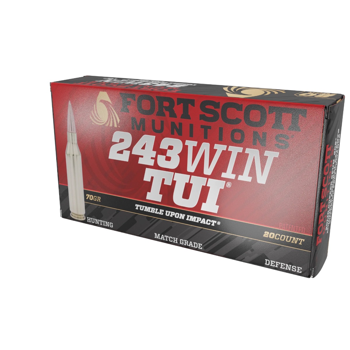 Fort Scott Munitions Rifle Ammo 243 Win. 70 gr. TUI 20 rd. - No Credit Card Fees - Low, flat rate shipping