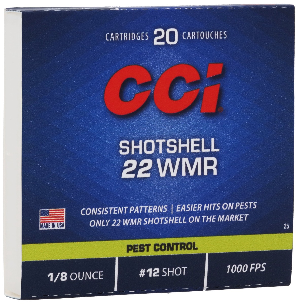 PEST CONTROL AMMUNITION – 22 WMR SHOTSHELL, #12 SHOT, 52 GRAIN - No Credit Card Fees - Low, flat rate shipping