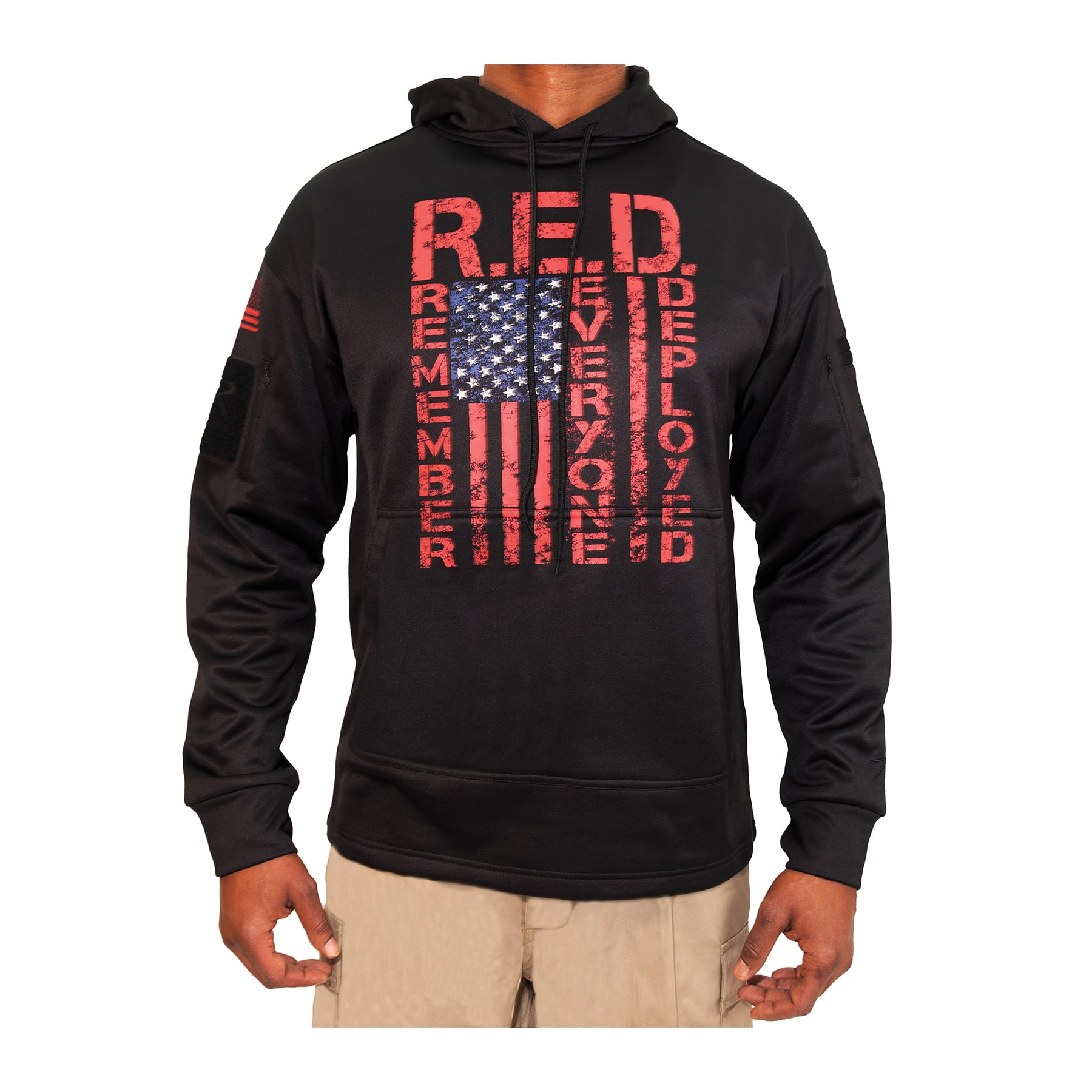 Rothco Concealed Carry R.E.D. Remember Everyone Deployed Hoodie - Black, Large