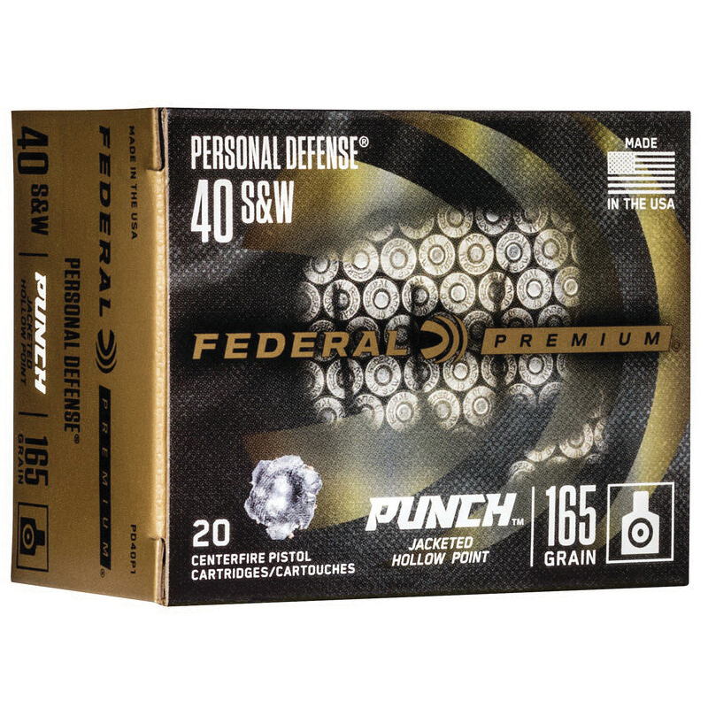 FED PUNCH 40 S&W 165GR JHP 20/200 - No Credit Card Fees - Low, flat rate shipping