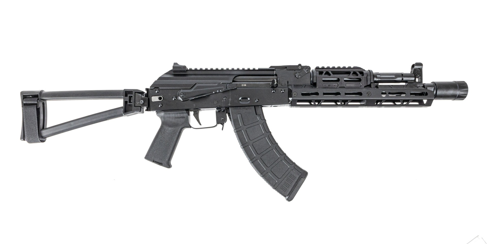 PSA AK-104 Gf5 Triangle Side Folding Pistol With Jl Billet Rail And Picatinny Railed Dust Cover