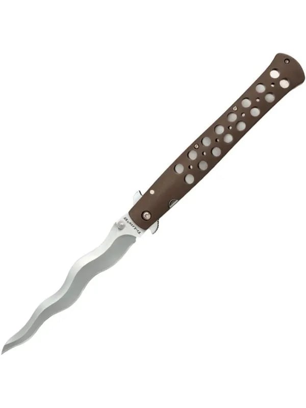 Tactical Excellence Cold Steel Ti-Lite Kris Folding Knife in Sleek Black - CS-26SXK6