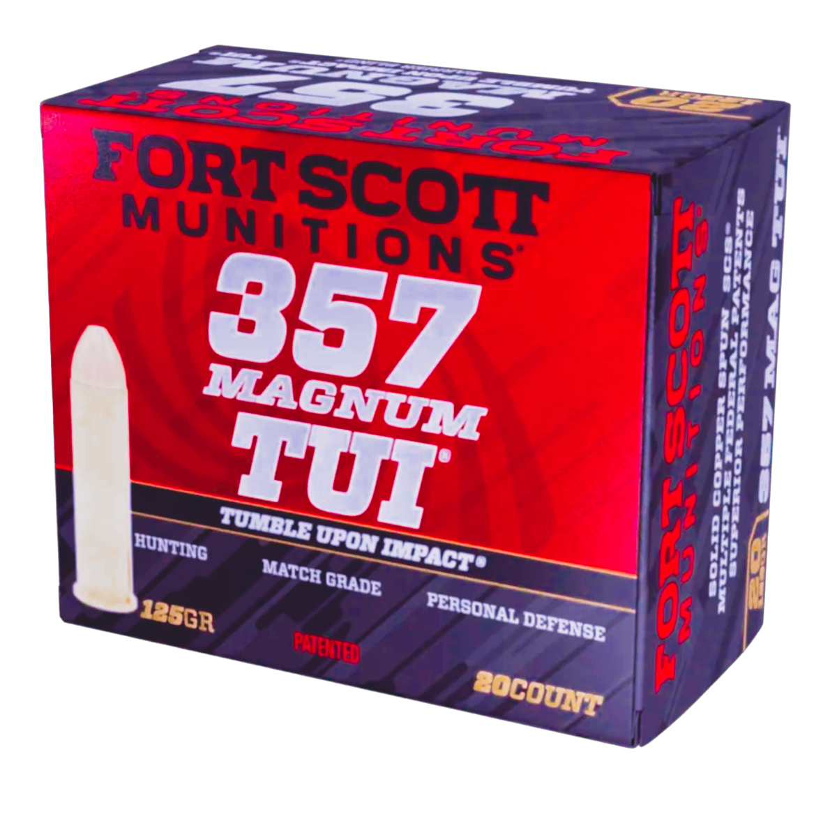 Fort Scott Munitions Pistol Ammo 357 Mag. 125 gr. TUI 20 rd. - No Credit Card Fees - Low, flat rate shipping