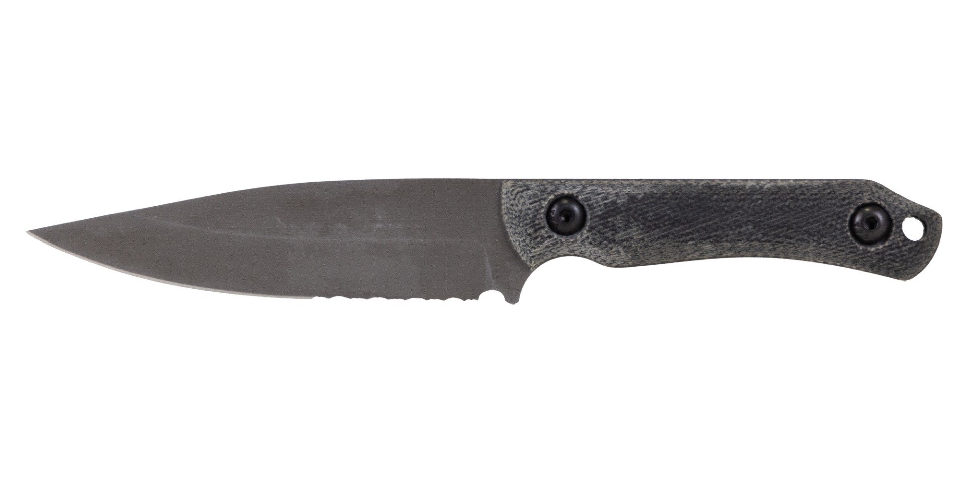 Kronos Crossfade Serrated Fixed Blade Knife, Black | Palmetto