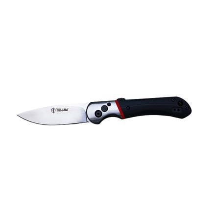 Telum Tactical Tremor Folding Knife Drop Point, Black - TT3093