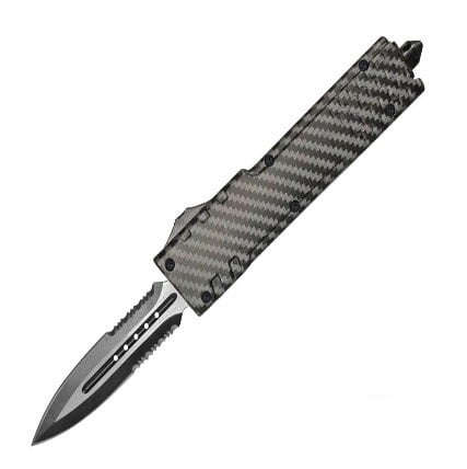 Master Cutlery Drop Point OTF Knife, Carbon Fiber - 425