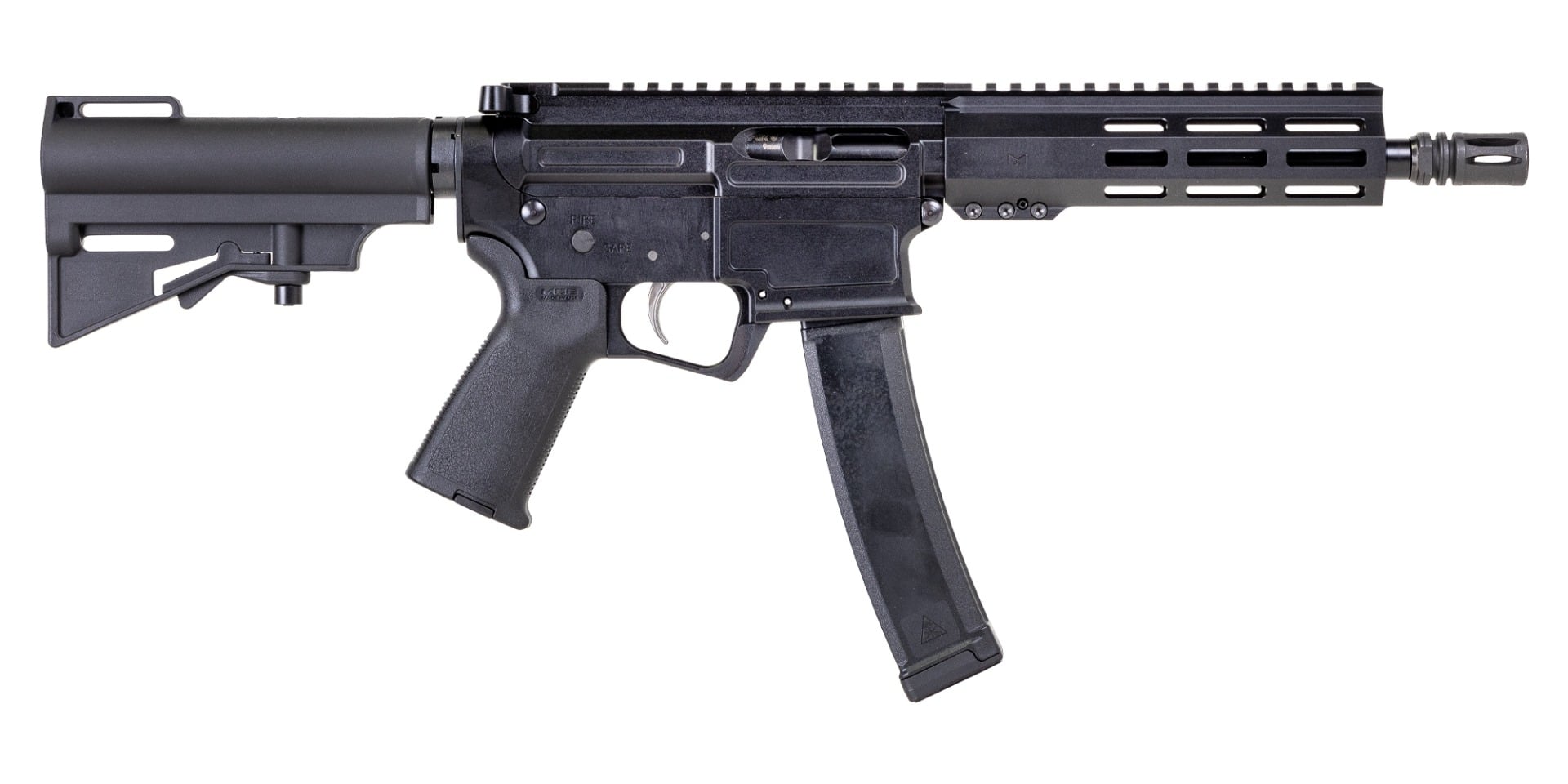PSA ARV 8" 9MM 1/10 GX Lightweight HEX M-Lok MOE EPT Har-15 Pistol, Black