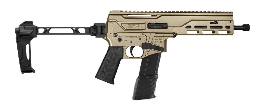 Diamondback DBX 8" 5.7x28mm Pistol w/ Strike Folding Brace, Bright Nickel