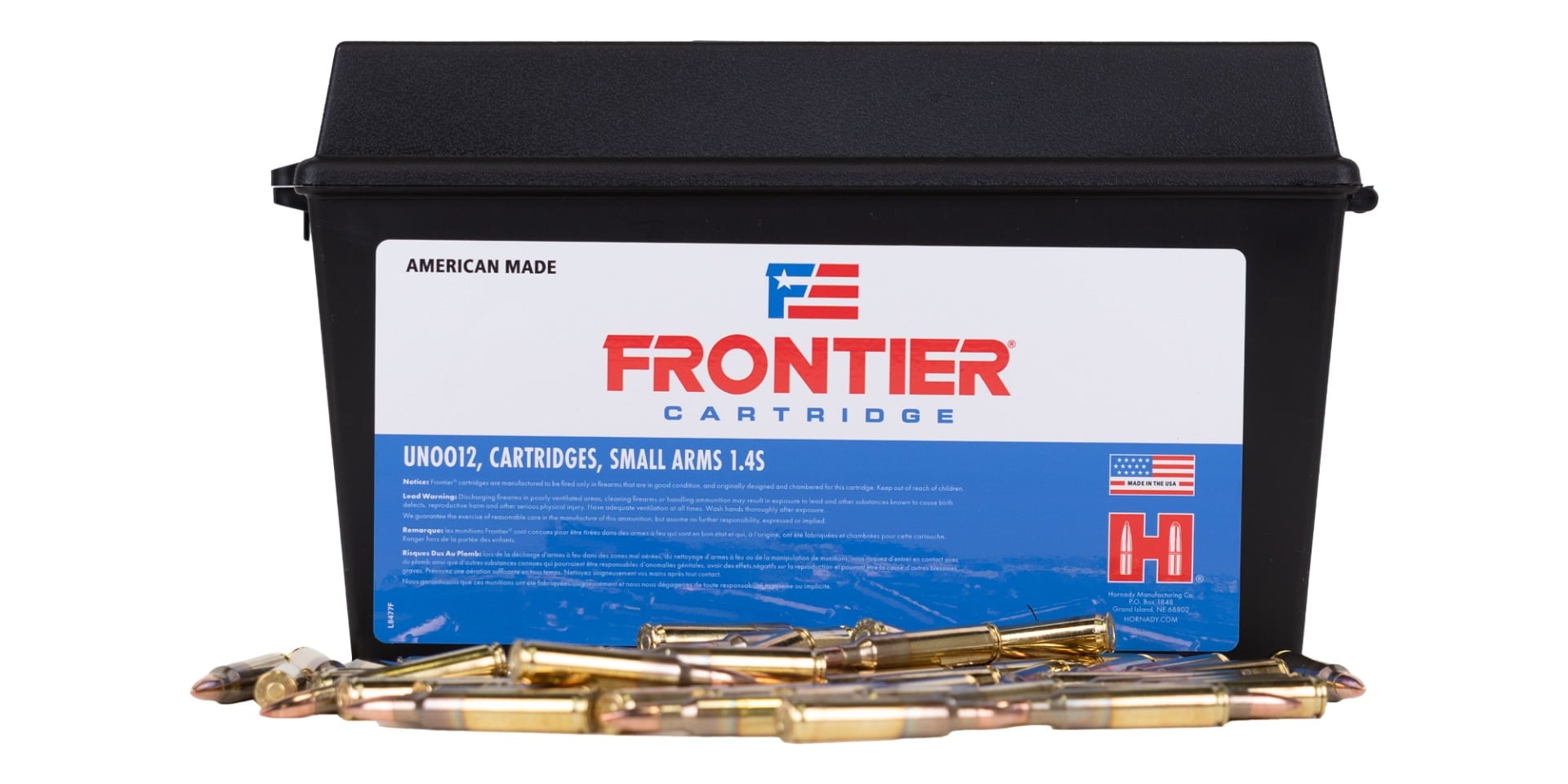 Hornady Frontier XM193 5.56 NATO 55 Grain FMJ Ammo Can, 150 Rds - FR602