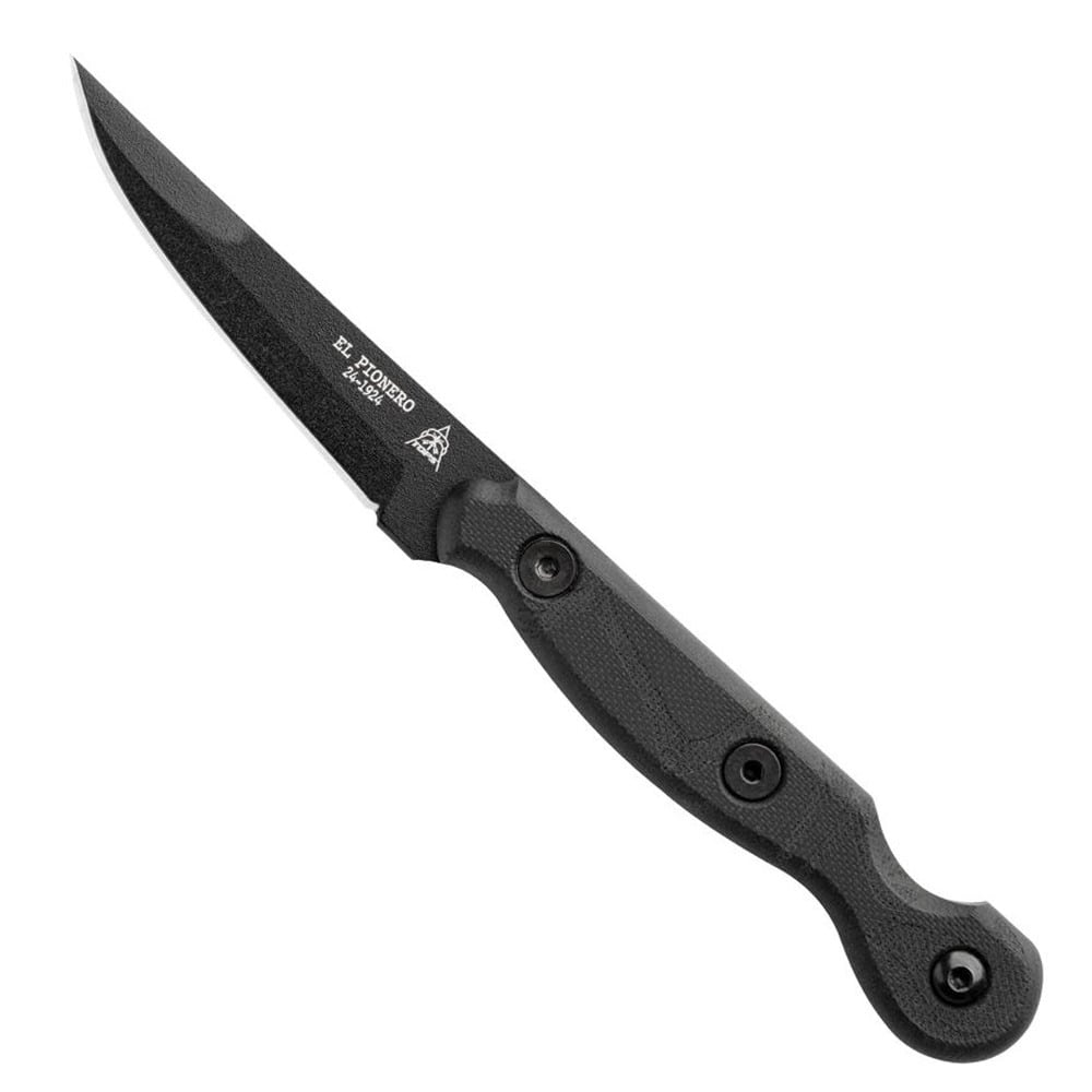 TOPS Knives El Pionero Blackout Edition Fixed Blade Knife, Black - ELPO-02