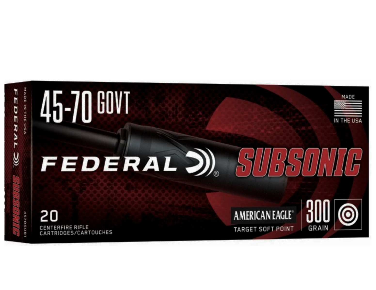 Federal Subsonic .45-70 Government 300Gr TSP Ammo, 20Rds