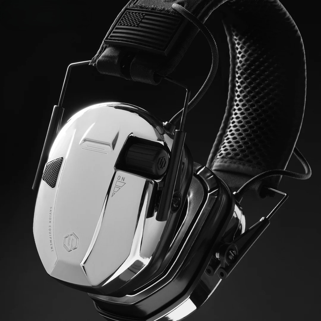 Savior Equipment Apollo Electronic Ear Protection, Chrome