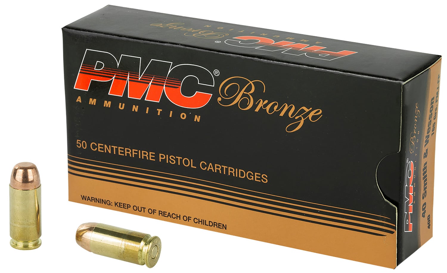 PMC 40D Bronze 40S&W 165gr Full Metal Jacket 50 Per Box/20 Case - No Credit Card Fees - Low, flat rate shipping