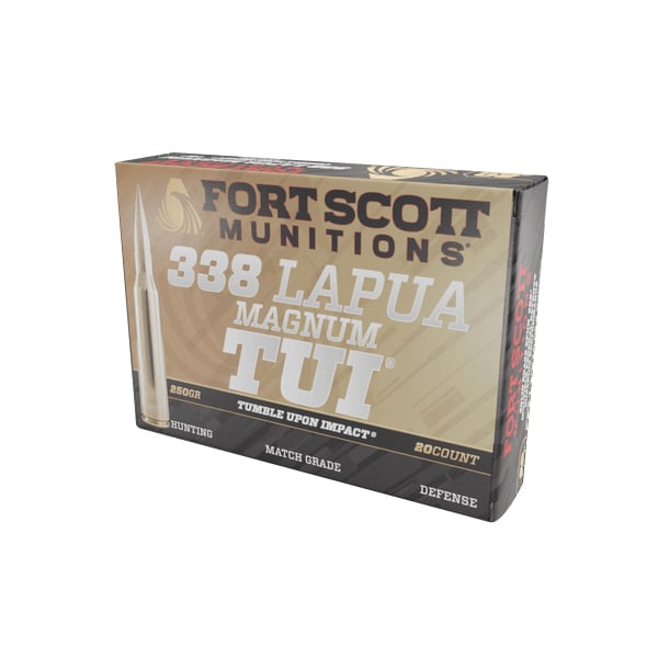 FORT SCOTT 338 LAPUA MAG 250GR – TUI SOLID COPPER 20RD 5BX/CS - No Credit Card Fees - Low, flat rate shipping