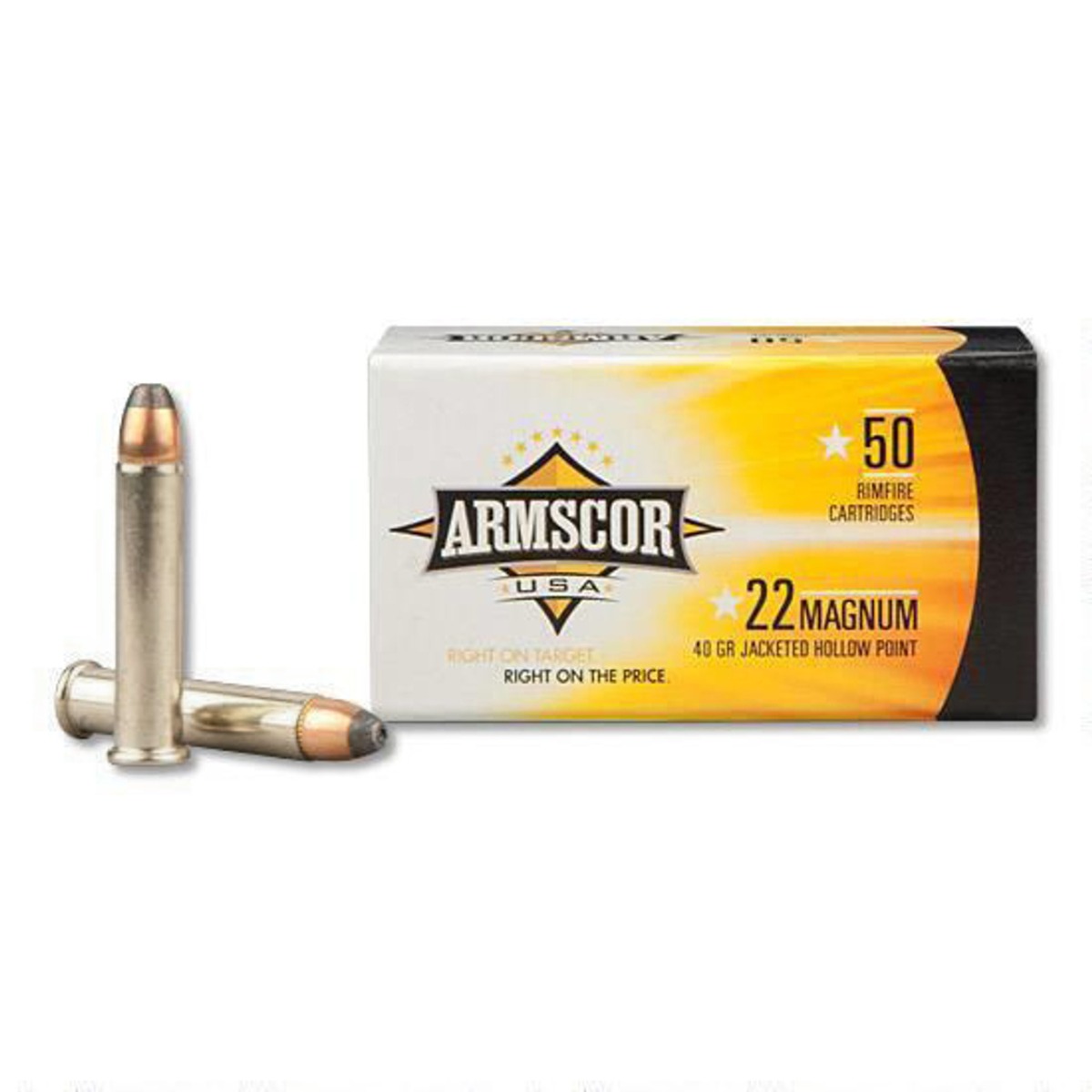 Armscor Rimfire Ammo 22 WMR 40 gr. JHP 50 rd. - No Credit Card Fees - Low, flat rate shipping