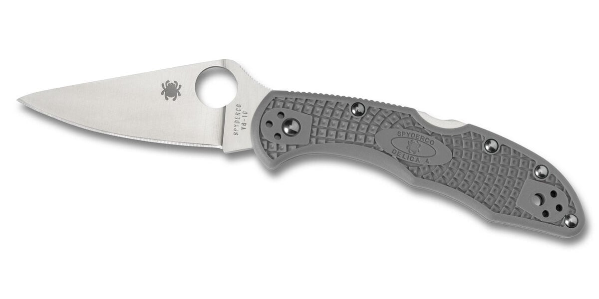 Spyderco Delica 4 Drop Point Folding Knife, 2.875", Gray - C11FPGY