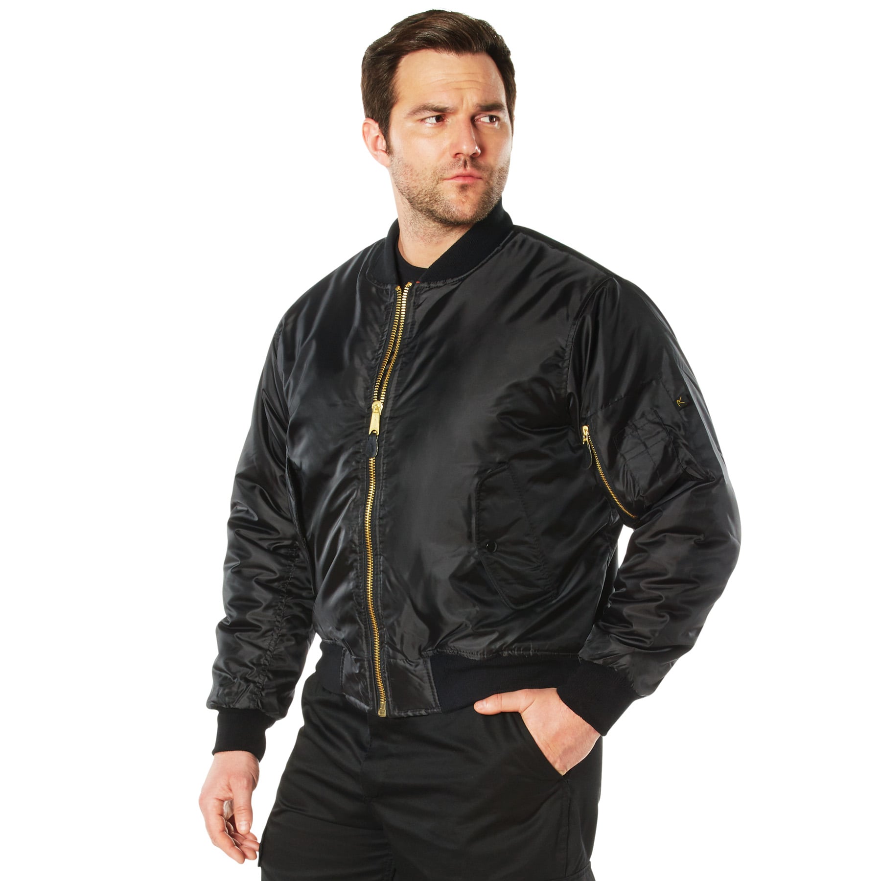 Rothco Concealed Carry Ma-1 Flight Jacket - Black, X-Large