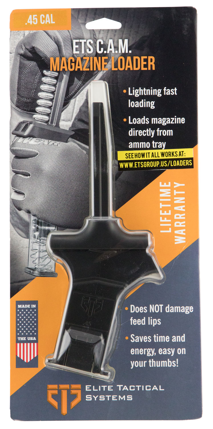 ETS Double/Single Stack .45 ACP Polymer CAM Loader, Black - ETSCAM-45