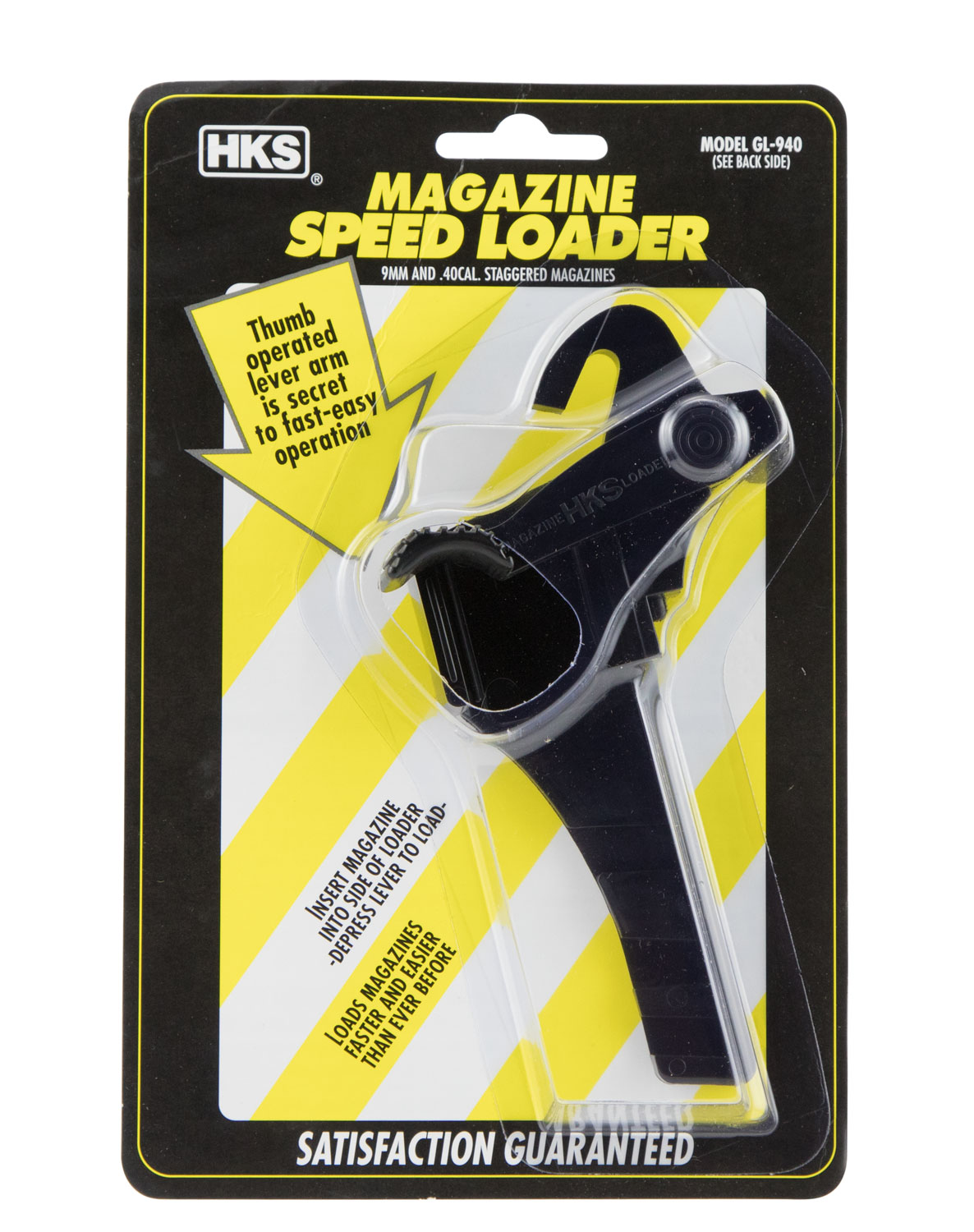 HKS Glock/Smith & Wesson Sigma 9mm/.40 S&W Plastic Magazine Speedloader, Black - GL-940