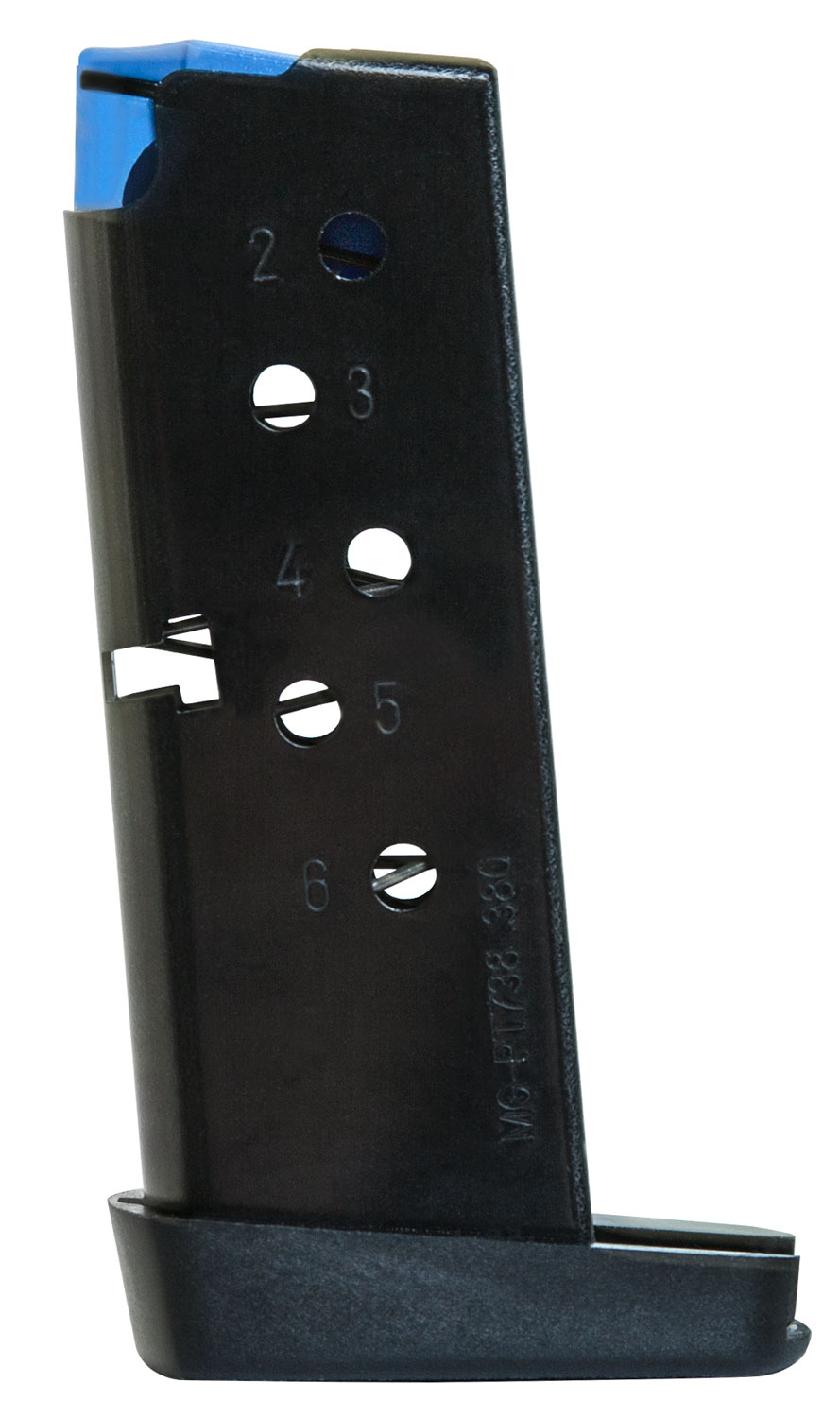 Mec-Gar 6 Round .380 ACP Standard Detachable Magazine, Blue - MGPT7386B