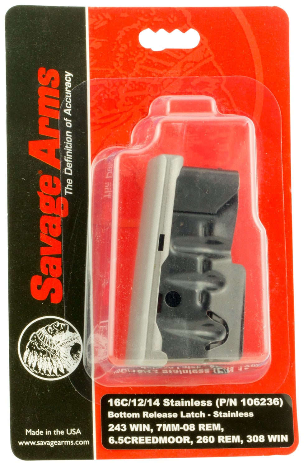 Savage Arms 3 Round 7mm Rem Mag/.338 Win Mag Detachable Magazine, Stainless Steel - 55125