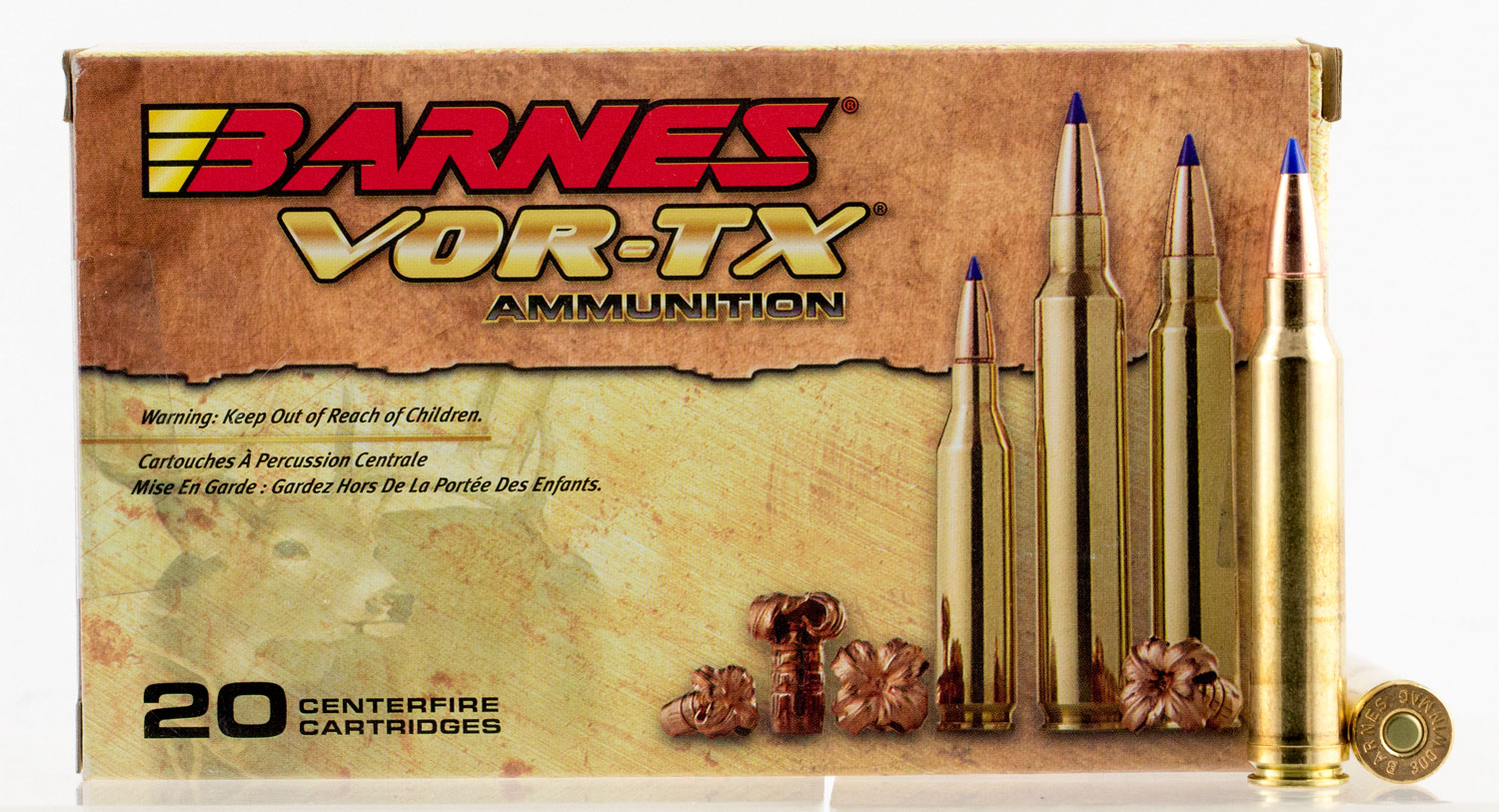 Barnes Bullets VOR-TX 150 gr Tipped TSX Boat Tail .300 Win Mag Ammo, 20/box - 21569