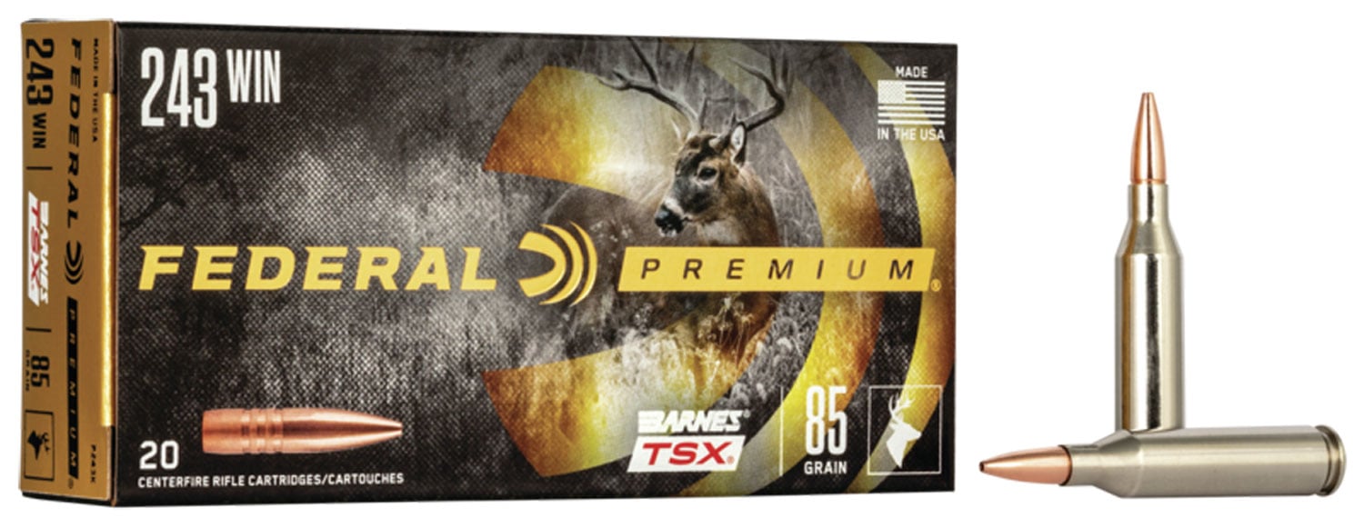 Federal Premium Rifle Ammo 243 Win. 85 gr. Barnes TSX 20 rd. - No Credit Card Fees - Low, flat rate shipping
