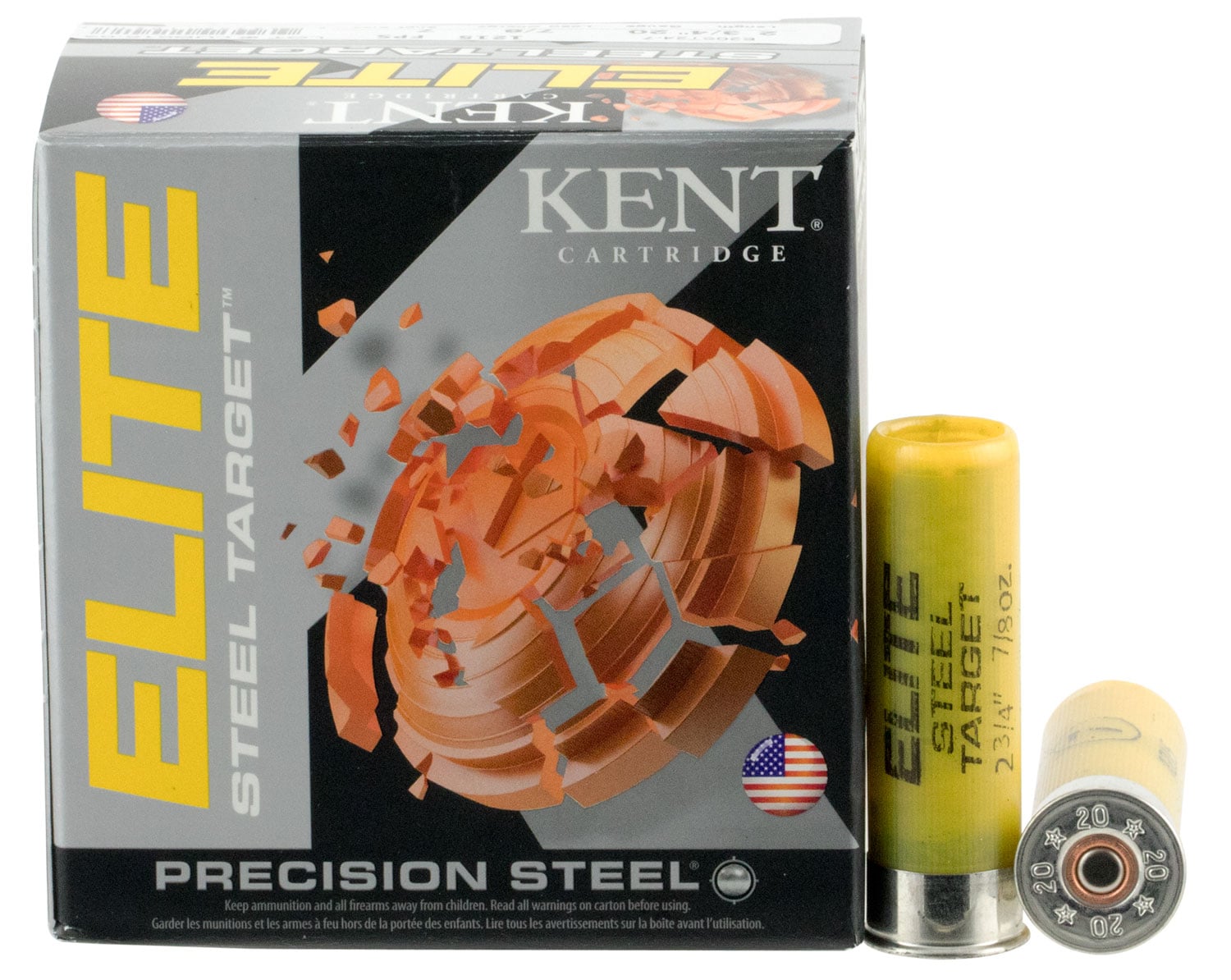 Kent Cartridge E20ST247 Elite Steel Target 20 Gauge 2.75″ 7/8 oz 7 Shot 25 Per Box/ 10 Case - No Credit Card Fees - Low, flat rate shipping