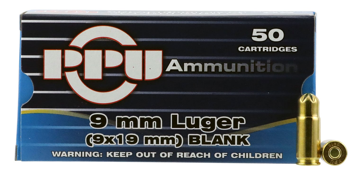 PPU USA 9mm Blank Ammo, 50/box - PPB9L