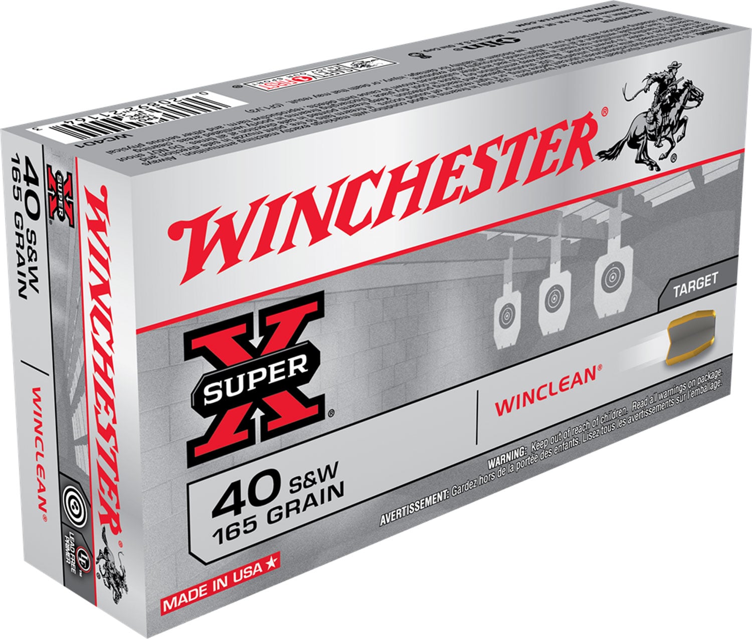 WINCHESTER 40 S&W SUPER-X TARGET WINCLEAN 165 GR 50 RD/BX 10 BX/CS - No Credit Card Fees - Low, flat rate shipping
