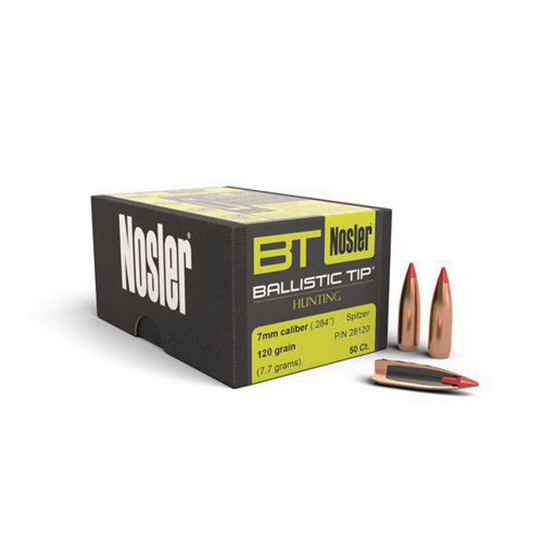 Nosler Ballistic Tip Hunting 7mm 120 gr SBT Rifle Bullet, 50/box - 28120