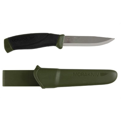 Morakniv Companion Fixed Blade Knife Stainless Steel 4.1" Blade Military Green/Black - M-12215