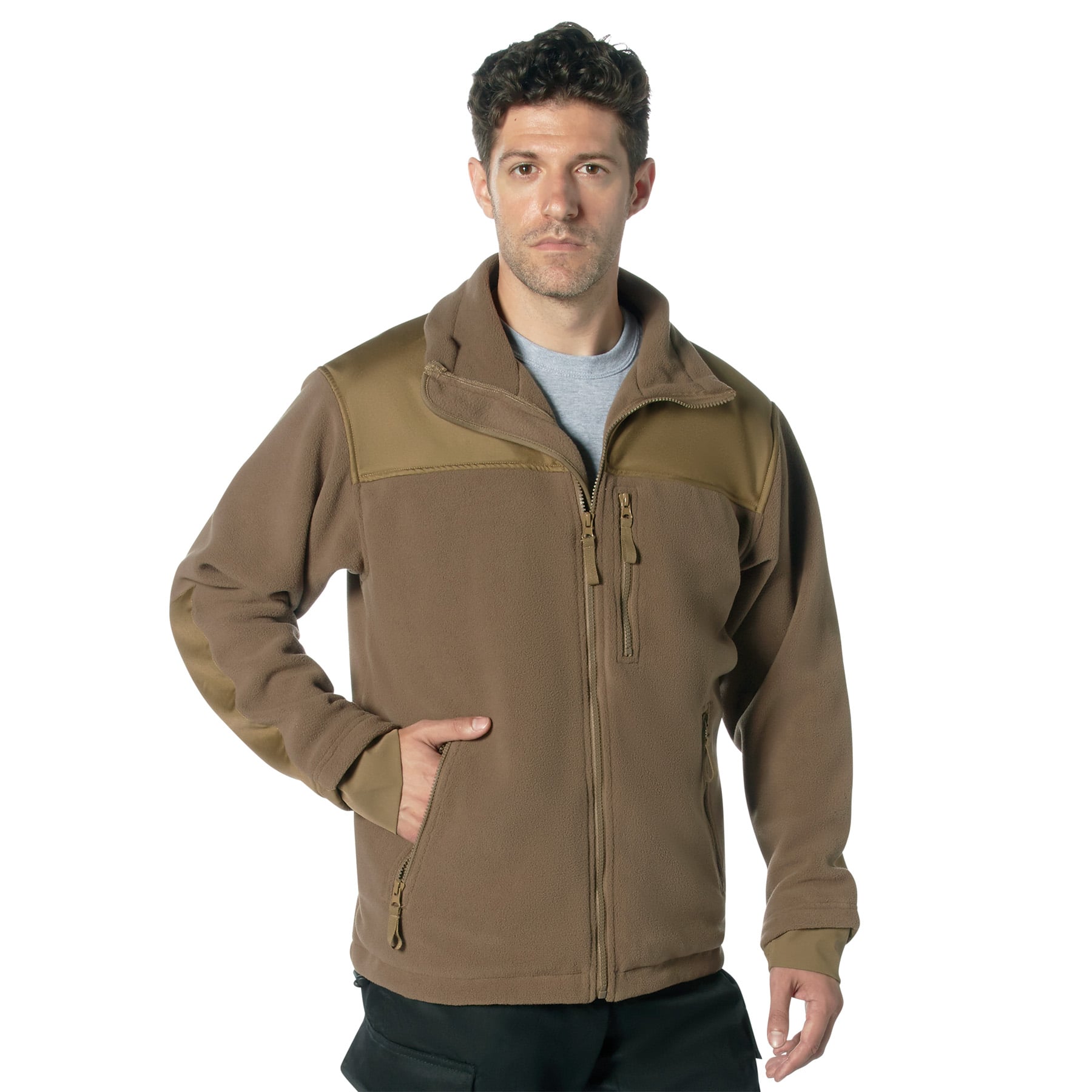 Rothco Concealed Carry Spec Ops Fleece Jacket - Coyote Brown, Medium