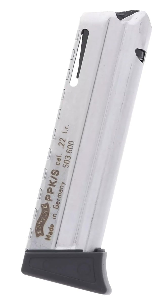 Walther PPK/S .22LR 10rd Magazine, Nickel - 503600