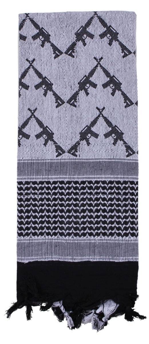 Rothco Crossed Rifles Shemagh Tactical Desert Keffiyeh Scarf - White