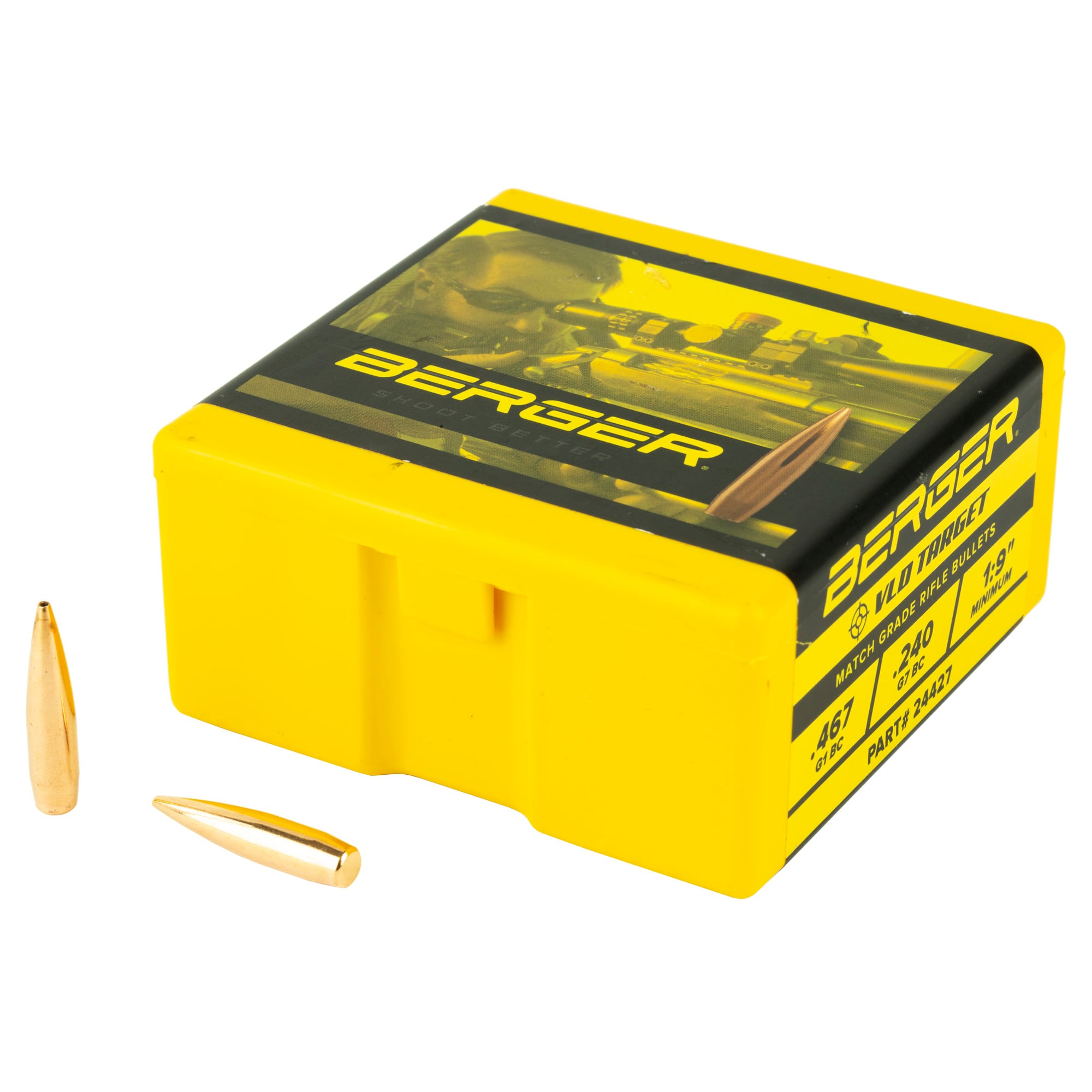 Berger BT Target 243 Winchester 95gr Boat Tail HP Reloading Bullets, 100 Count - 24427