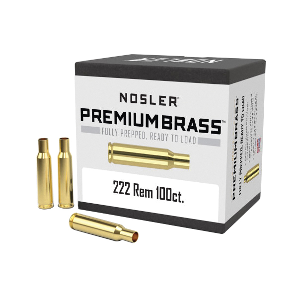 Nosler .222 Remington Small Rifle Premium Brass, 100rds