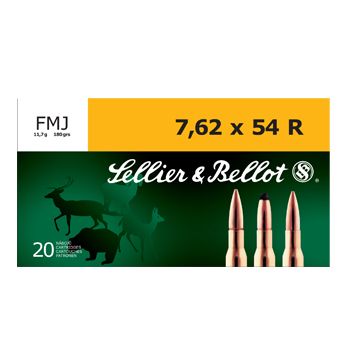 Sellier & Bellot 7.62x54R 180gr FMJ Ammunition, 20 Round Box - SB76254RA