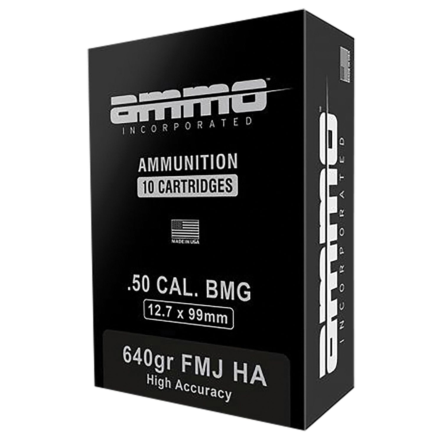 Ammo Inc Signature .50 Cal 640 gr Ammo FMJ - 10rds - 50BMG640HAA10