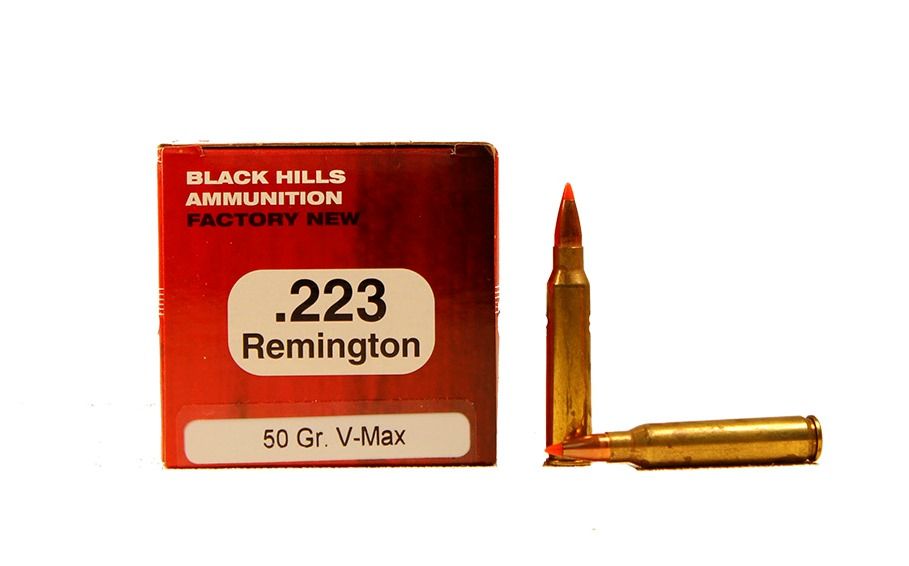 Black Black Hills 223 Remington 50gr V-Max Ammunition 50rds - M223N7