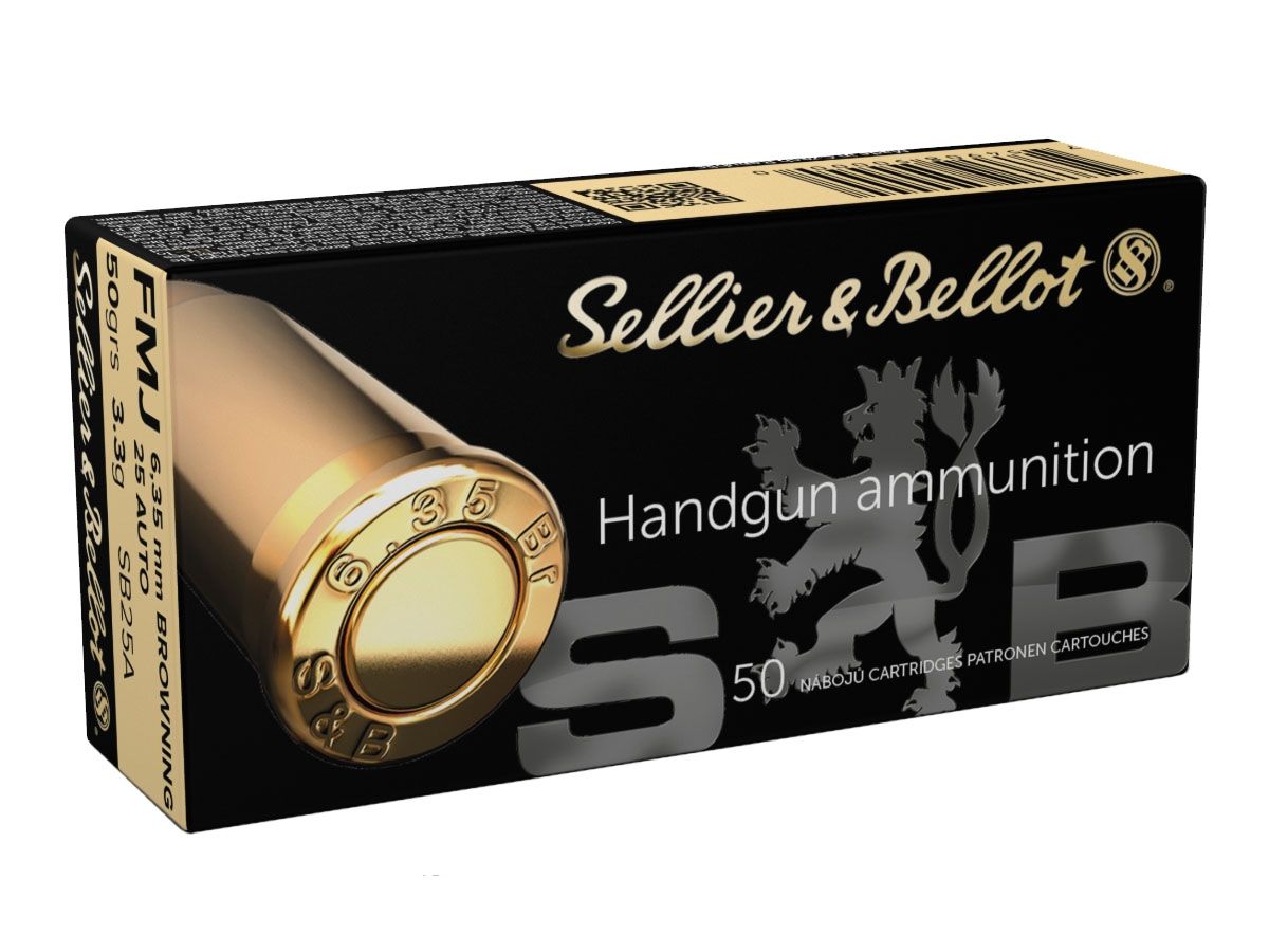Sellier & Bellot 25 Auto/ACP (6.35 Browning) 50gr FMJ Ammunition  50rds - SB25A