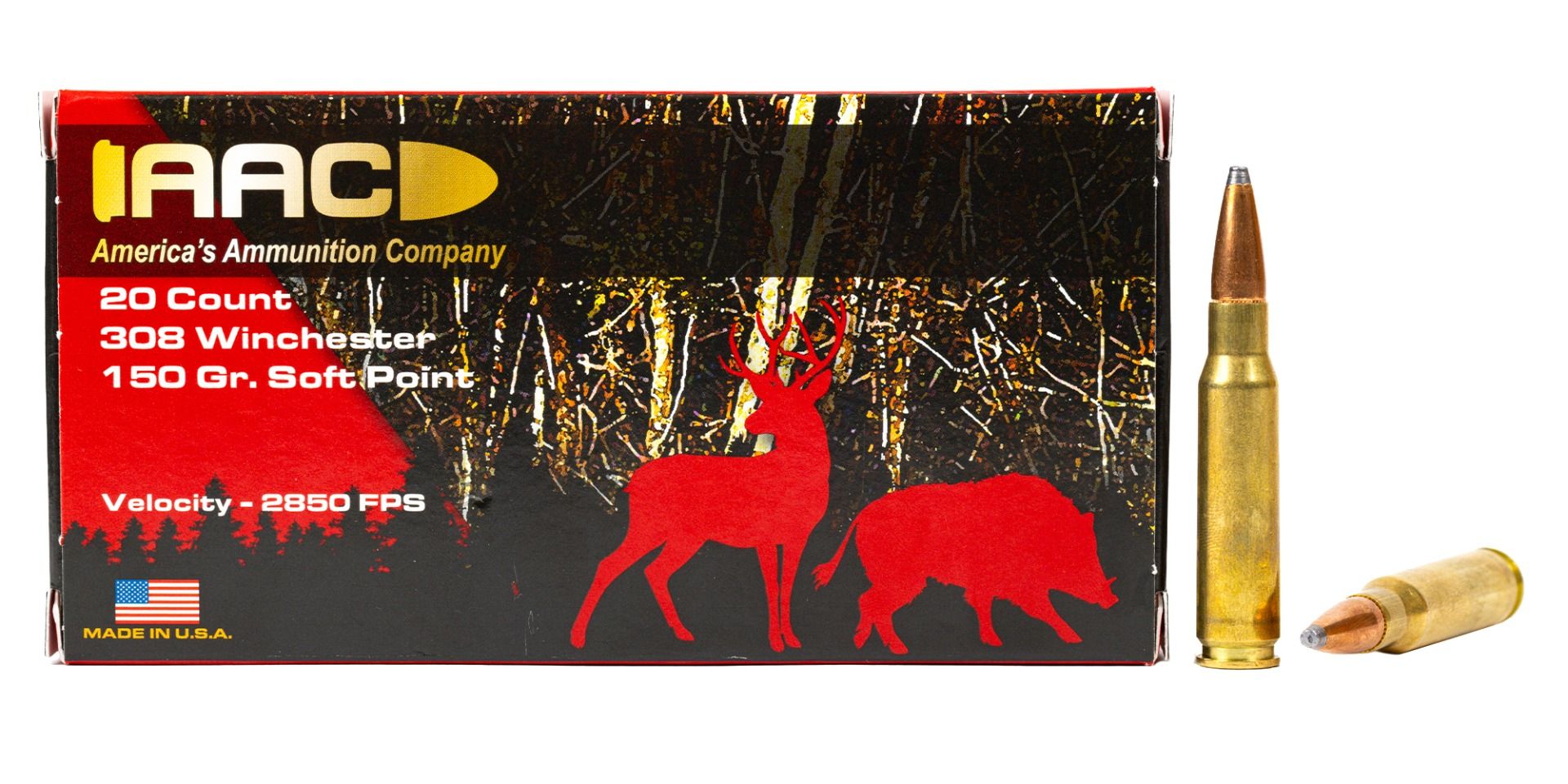 AAC 308 Winchester Ammo 150 Grain Soft Point 20rd Box