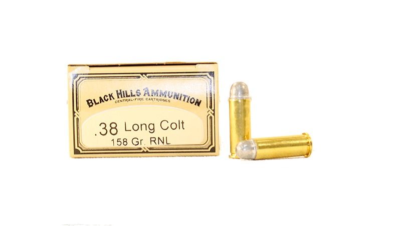 Black Black Hills 38 Long Colt 158gr Round Nose Lead Cowboy Ammunition 50rds - DCB38LCTN1