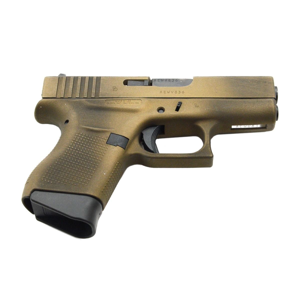 Glock 43 9mm Pistol, Battleworn Burnt Bronze