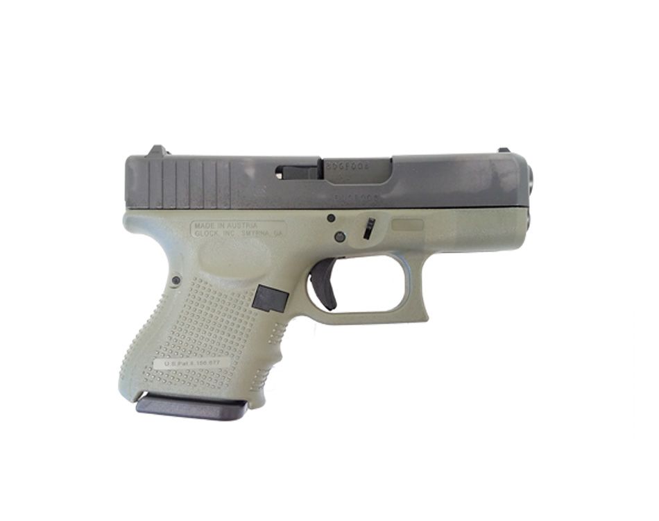 Glock 26 Gen 4 9mm Pistol, (Battlefield Green) Left Side